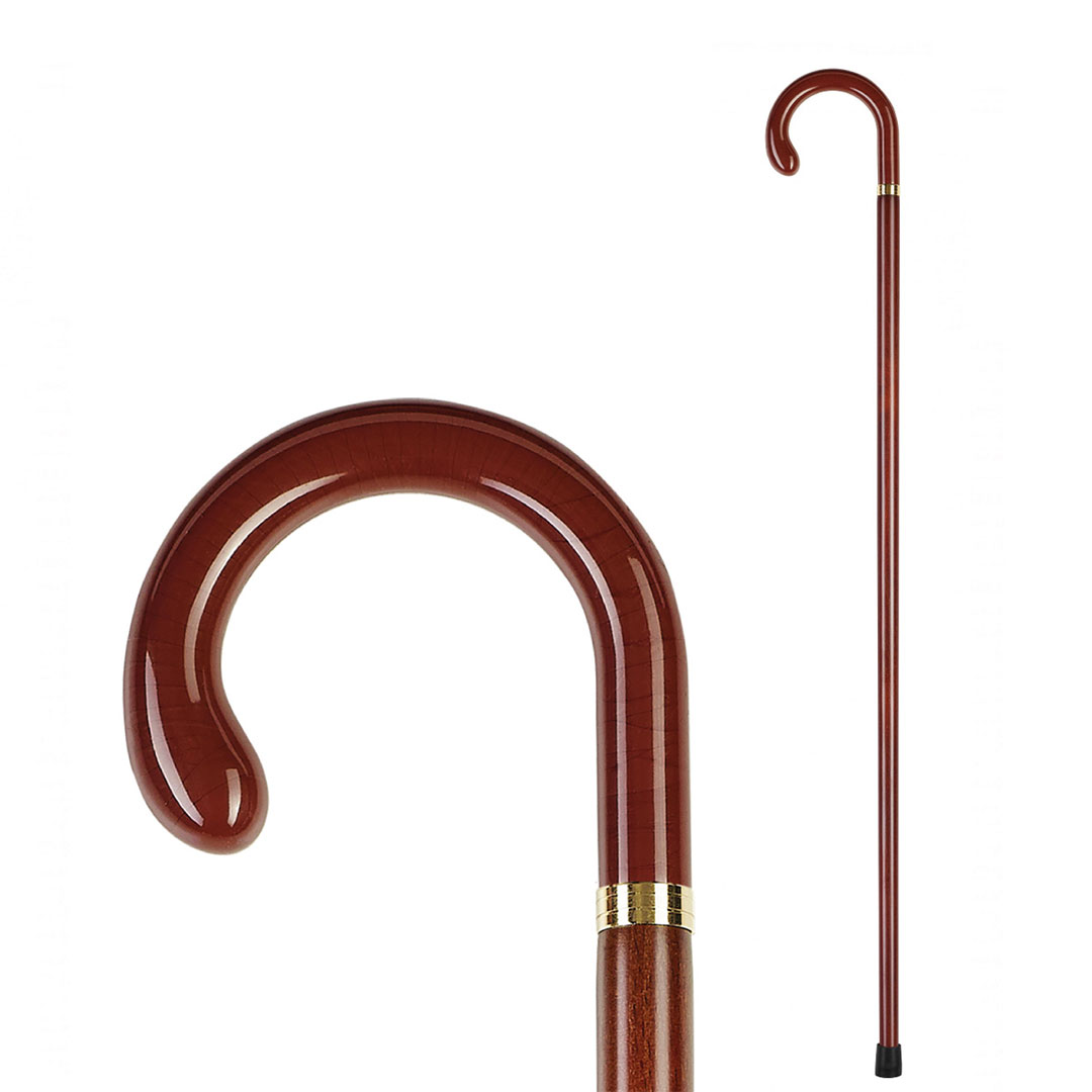 Classic club cane. Wooden cane, methacrylate club handle.