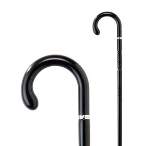 Classic club stick. Black turned wooden stick.