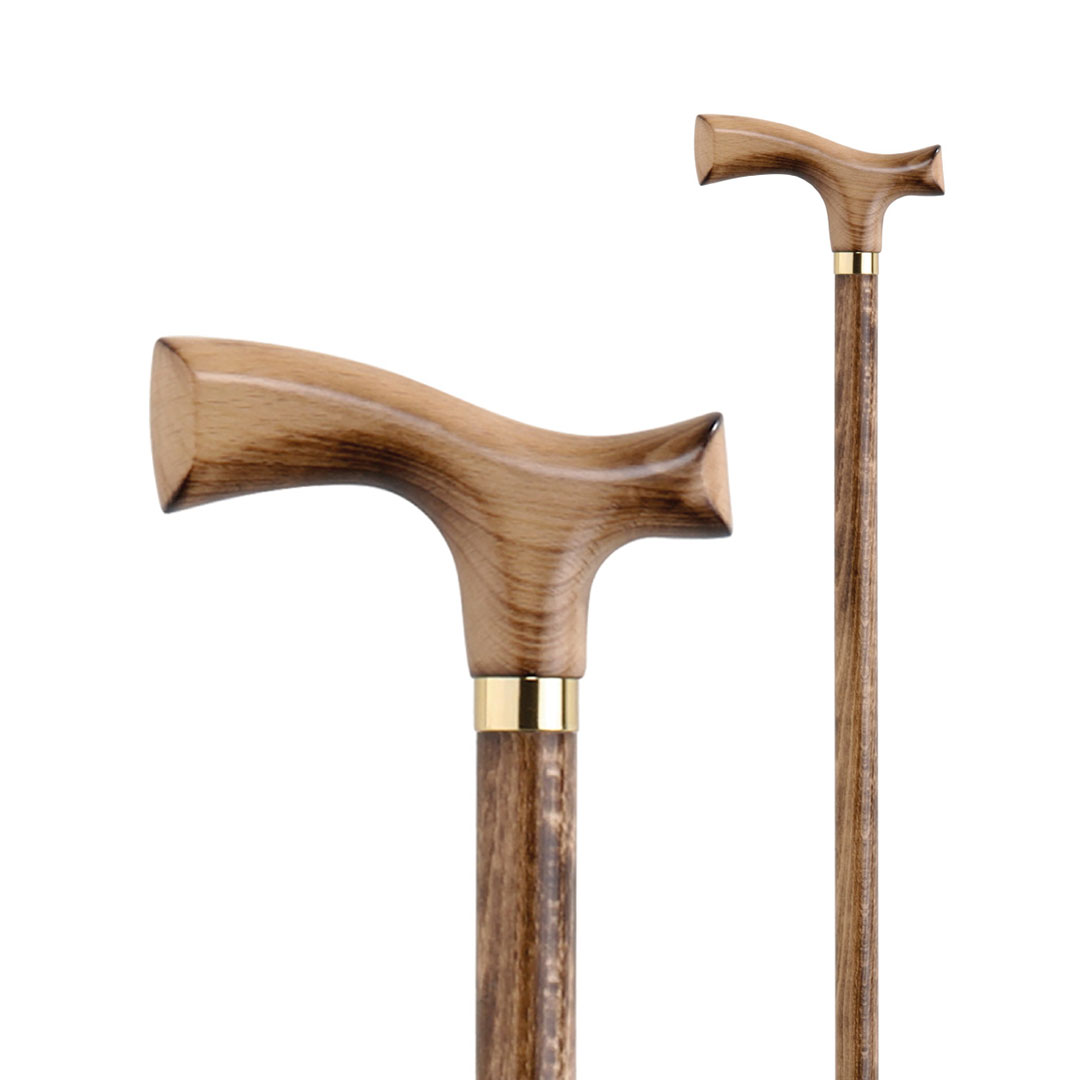 Classic cane. Pale beechwood stick and handle.