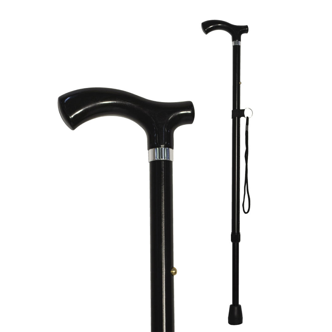black adjustable cane
